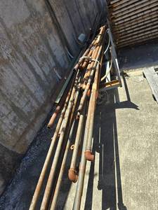 lot 31884 image: Industrial Cart W Assorted 8ft- 20ft Pipe