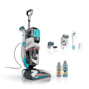 lot 430040 image: Retails $270 Shark EX201 CarpetXpert Upright Carpet, Area Rug & Upholstery Cleaner with StainStriker, Built-in Spot & Stain Cleaner, Perfect for Pets, Deep Cleaning & Tough Stain Removal, Carpet Shampooer, Cyan