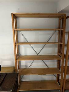 lot 708 image: Unfinshed pine bookshelf