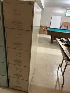 lot 713 image: 5 drawer metal file cabinet - letter size