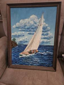 lot 4392 image: Sailboat Painting