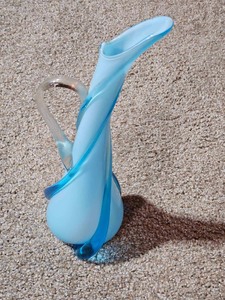 lot 4308 image: RARE VINTAGE CRISTALLERIA FRATELLI BETTI ALROSE ITALIAN EMPOLI GLASS VASE