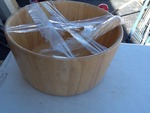 Large wooden mixing bowl
