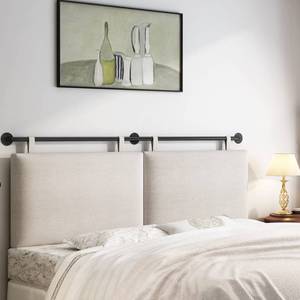 lot 66671 image: &nbspWall Mounted Headboard King for Bed with Linen Upholstery&nbsp