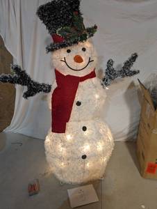 lot 66673 image: &nbspMister Snowman 40 Flocked Tinsel Lighted Snowman