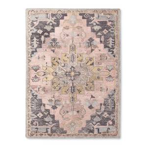 lot 66677 image: 2x3 Damask Tufted Area Rug Light PinkSlate Gray