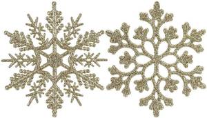 lot 66697 image: Adeeing 4inch Snowflake Gold Christmas Glitter Ornaments, 36pcs&nbsp