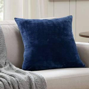 lot 66702 image: 2 Faux Fur, Faux Velvet Euro Sham Covers Navy
