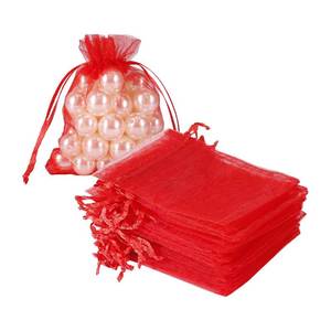 lot 66703 image: &nbsp100pcs Red Organza Bags 3 x 4 inch,