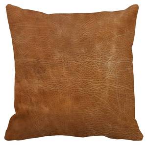 lot 66708 image: Brown Leather Print 18x18 Inch Throw Pillow Cover,&nbsp