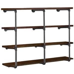 lot 66728 image: Industrial Iron Pipe Shelves, 3 Set 4-Tier