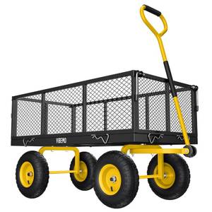 lot 66758 image: &nbspSteel Garden Cart, 2-in-1 900 lbs Heavy Duty Utility Wagon
