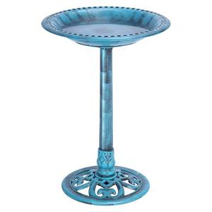 lot 66760 image: &nbsp28 Inch Height Polyresin Lightweight&nbsp Bird Bath Blue