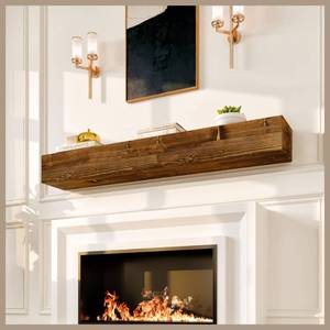 lot 66768 image: Rustic Fireplace Mantle Shelf 60 Inches&nbsp