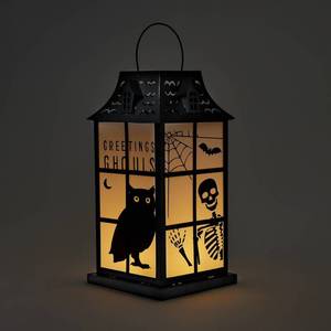 lot 66770 image: &nbspLight Up Large Raven Halloween Decorative Metal Lantern&nbsp