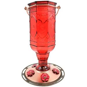 lot 66774 image: &nbspRed Jewel Hummingbird Feeder