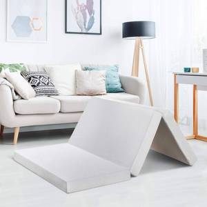 lot 66800 image: 4 Inch Trifold Memory Foam Mattress Topper with Cover TWIN XL