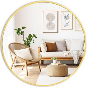 lot 66809 image: Fabuday Round Gold Mirror for Wall - 20 Inch