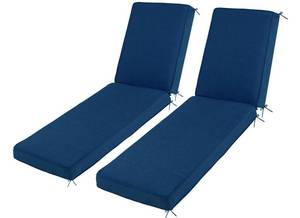 lot 66820 image: &nbspOutdoor Olefin Water-Resistant Chaise Lounge Cushions Set of 2, Dark Blue&nbsp