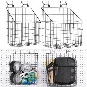 lot 66824 image: &nbsp2 Pcs Pegboard Baskets 12.4 x 7.5 x 12.8, 11 x 5 x 12.6 with 4 Pegboard Hooks,&nbsp