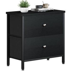 lot 66826 image: &nbspBlack Nightstand 2 Drawer&nbsp