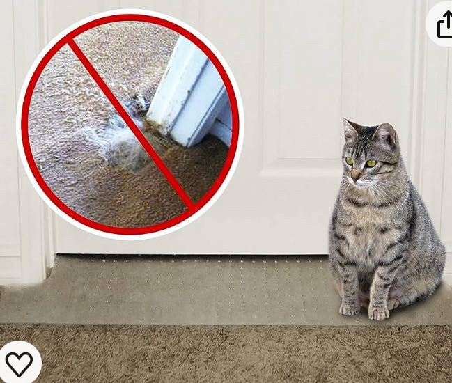 lot 31267 image: Carpet Scratch Stopper Stop Cats from Scratching Carpet at Doorway Instantly, Ready for Immediate Use - Requires No Cutting, Modification, Hooks, Tape or Fasteners (Retail $23.99)