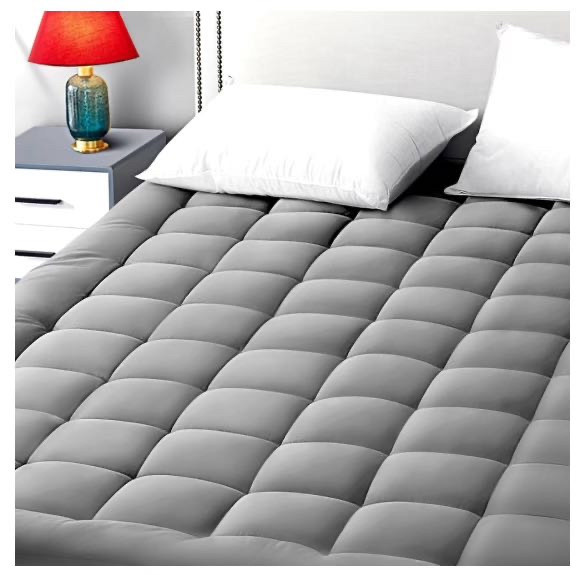 lot 39039 image: EASELAND Queen Size Mattress Pad Pillow Top Mattress Cover Quilted Fitted Mattress Protector 8-21 in Deep Pocket Cooling Mattress Topper (60x80 Inches, Light Grey) (Retail $49.99)