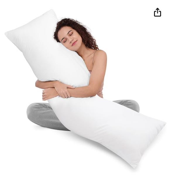 lot 31395 image: Utopia Bedding Full Body Pillow for Adults (White, 18 x 36 Inch), Long Pillow for Sleeping, Large Pillow Insert for Side Sleepers