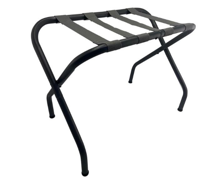 lot 33562 image: Luggage Rack l Hotel-Quality Durable Steel Folding Suitcase Stand for Guests and Travelers l Keeps Luggage Organized and Off the Floor l Set of 2 l GRAY