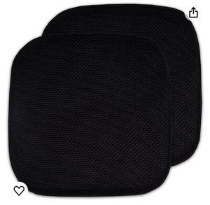 lot 38014 image: Sweet Home Collection 3 Pack Memory Foam Honeycomb Nonslip Back 16x16 ChairSeat Cushion Pad, Black (Retail $36.90)