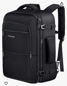 lot 38018 image: Vancropak Travel Backpack, 40L Expandable Carry On Backpack for Men, Flight Approved Water Resistant Luggage Backpack for Outdoor,Expandable Extra Large Business Backpack for Men Women,Black (Retail $29.74)