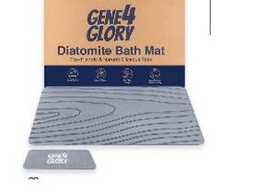 lot 37049 image: Stone Bath Mat, Upgrade Natural Diatomite Earth Super Absorbent Mat for Bathroom, Quick Drying Non-Slip Stone Shower Mat 23.6 x 15.4Grey(Retail $35.99)