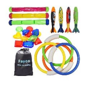 lot 37054 image: FiGoal 20 Pcs Underwater SwimmingDiving Pool Toys Diving Rings, Toypedo Bandits, Diving Sticks with Underwater Treasures