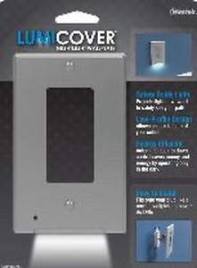 lot 37071 image: Westek LumiCOVER Night Light Wall Plate Satin Nickel Universal Fit (Set of 2) (Retail $20.99)