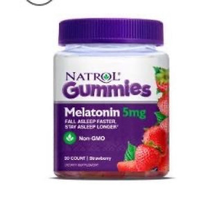 lot 37078 image: Natrol Melatonin Sleep Aid Gummies Fall Asleep Faster Strawberry 5mg 90 Count (4 Pack) (Retail $59.99)