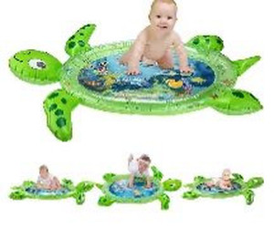 lot 40004 image: Inflatable Tummy Time Water Mat Sea Turtle Shape Play Mat for Baby Boy Girl 0 3 6 9 Month (Retail $14.99)