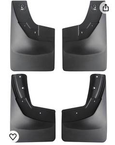 lot 40018 image: Amooca 2014-2017 Chevy Silverado 1500 and 2015-2018 2500 3500 Custom fit No Drill Mud Flaps Mud Guards Flare Splash Guards Kits Molded 4 Piece Set NOT for GMC Sierra (Retail $39.99)