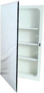 lot 40024 image: Proplus 561280 16 in. x 20 in. Recessed Medicine Cabinet in White (Retail $112.88)