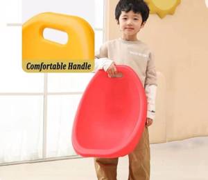 lot 40035 image: Portable Kids Scoop Rocker, Stackable Childrens Chairs for Indoor & Outdoor Use, Scoop Floor Seat for Toddler Ages 3, Lightweight (Color  Red) (Retail $155.99)