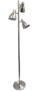 lot 40037 image: Simple Designs LF2007-BSN Metal 3 Light Tree Floor Lamp, Brushed Nickel (Retail $44.99)