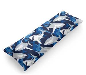 lot 40040 image: Sharky Shark Blue Body Pillow with Zipper Case , King Size(20x40 inches)