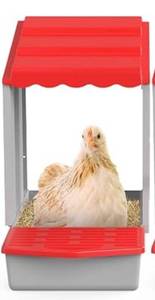 lot 40044 image: Chicken Nesting Box, Nesting Box for Chickens, Roll Away Chicken Nest Box for Laying Eggs, Chicken Laying Boxes with egg roll out with Perch Eggs Protected Collection Area, Red