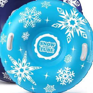 lot 40065 image: Jasonwell Snow Tube Inflatable Snow Sled Toboggan Snow Toys for Kids and Adults Heavy Duty Inflatable Snow Tube Winter Outdoor Toys for Kids Toddlers Adults 1 PC Blue 36 inch