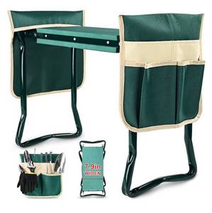 lot 46073 image: KVR Upgraded Garden Kneeler and Seat with Thicken & Widen Soft Kneeling Pad,Heavy Duty Foldable Gardener Stool with 2 Tool Pouches,Gardening Gifts for Women Mom Men Seniors (Retail $39.82)