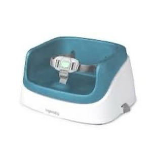lot 2982010 image: Ingenuity SmartClean Toddler Booster Seat for Dining Table with 3-Point Harness Straps, Peacock Blue