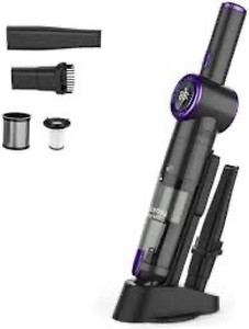 lot 2982023 image: Nicebay Cordless Handheld Vacuum Cleaner, 15KPA Strong Suction Portable Hand Vacuum Cleaner, LED Display Car Vacuum Cleaner, Fast Charging Dock, Rechargeable Handheld Vacuum Purple