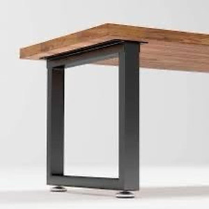 lot 2982039 image: Metal Table Legs 28 inch Height x 24 inch Wide with Adjustable Protector Feet, Industrial & Rustic Style Heavy Duty Metal Furniture Legs for DeskTable, (Bear Up to 800lb), Black, Set of 2