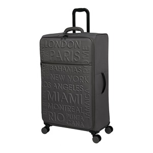 lot 2982053 image: it luggage Citywide Softside Large Checked Spinner Suitcase - Light Gray - Retail $192