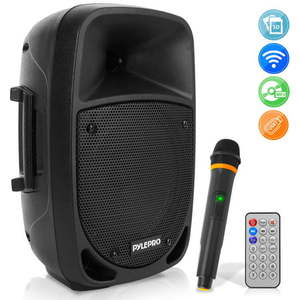 lot 2982056 image: Pyle PSBT85A Bluetooth Portable Karaoke Speaker System with Wireless Microphone - Retail $110.99