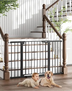 lot 2982062 image: Cumbor 29.7-51.5 Baby Gate Extra Wide, Safety Dog Gate for Stairs Easy Walk Thru Auto Close Pet Gates for The House, Doorways, Child Gate Includes 4 Wall Cups, Black-Moms Choice Awards Winner